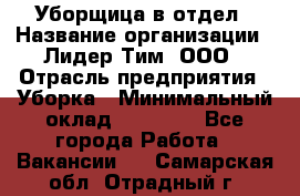 Уборщица в отдел › Название организации ­ Лидер Тим, ООО › Отрасль предприятия ­ Уборка › Минимальный оклад ­ 28 000 - Все города Работа » Вакансии   . Самарская обл.,Отрадный г.